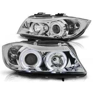 Tuning headlight kit with halogen angel eyes suitable for BMW 3 E90/E91 03.2005-08.2008, left and right