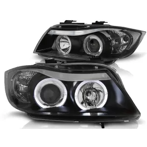 Tuning headlight kit with halogen angel eyes suitable for BMW 3 E90/E91 03.2005-08.2008, left and right