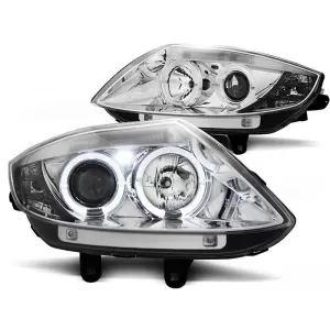 Tuning headlight kit with halogen angel eyes suitable for BMW Z4 E85 E86 2002-2008, left and right