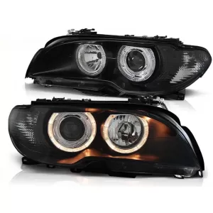 Tuning headlight kit with halogen angel eyes suitable for BMW 3 E46 04.2003-2006 coupe/cabriolet, left and right