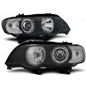 Tuning headlight set with LED angel eyes suitable for BMW X5 E53 09.1999-10.2003, left and right