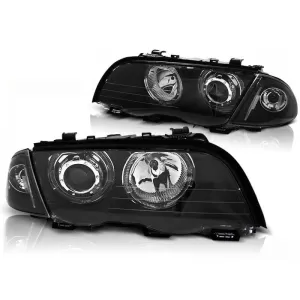 Tuning headlight set with LED angel eyes suitable for BMW 3 E46 05.1998-08.2001 sedan/wagon, left and right