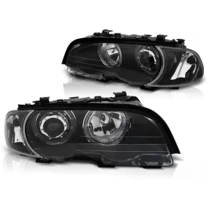 Tuning headlight set with LED angel eyes suitable for BMW 3 E46 04.1999-03.2003 coupe/cabriolet, left and right