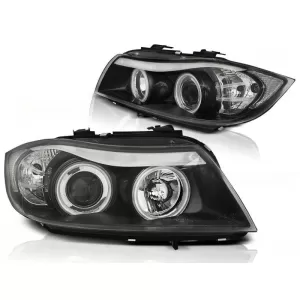 Tuning headlight set with CCFL angel eyes suitable for BMW 3 E90/E91 03.2005-08.2008, left and right