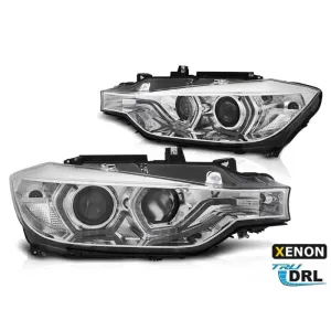 Tuning xenon headlight kit suitable for BMW 3 Series F30, F31 2011-2015 with chrome base, left and right for models without AFS function - ABBMHX6010480