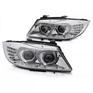 Xenon headlight kit suitable for BMW 3 Series E90 sedan, E91 touring LCI 2009-2011 with chrome base