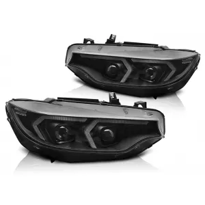 Xenon headlight set suitable for BMW Series 4 F32 coupe, F33 convertible 2013-2017 with black base, for the model with factory DRL lights, without AFS, left and right - ABBMHX6010494
