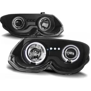 Tuning headlight set with halogen angel eyes suitable for Chrysler 300 M 1999-2004, left and right