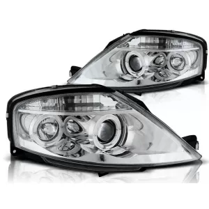 Tuning headlight set with halogen angel eyes suitable for Citroen C3 03.2002-2009, left and right