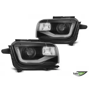 Tuning headlight set suitable for Chevrolet Camaro 2009-2013 with black base, left and right