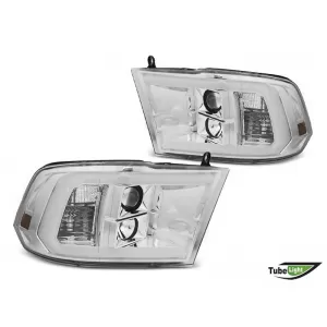 Tuning headlight set suitable for Dodge Ram 2009-2018 with chrome base, left and right