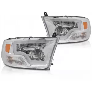 LED tuning headlight set suitable for Dodge Ram 2009-2018 with chrome base, left and right