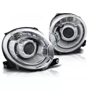 Tuning headlight set with lenses suitable for Fiat 500 after 2007, left and right