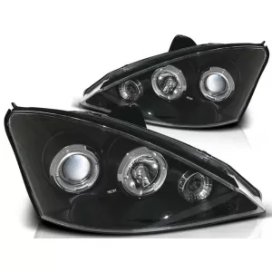 Tuning headlight set with halogen angel eyes suitable for Ford FOCUS MK1 11.2001-10.2004, left and right