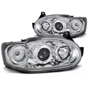Tuning headlight set with halogen angel eyes suitable for Ford ESCORT MK7 02.1995-2000, left and right