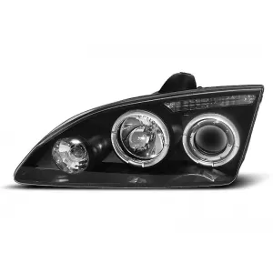 Tuning headlight set with halogen angel eyes suitable for Ford FOCUS MK2 09.2004-01.2008, left and right