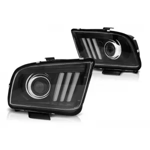 Tuning headlight set with lens suitable for Ford MUSTANG 2004-2009, left and right