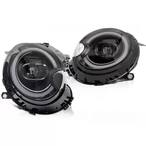 LED tuning headlight set suitable for Mini Cooper R55 Clubman 2007-2014, R56 hatchback 2006-2014, R57 convertible 2009-2014, R58 Coupe, R59 Roadster 2011-2015 with black base, for the model with facto