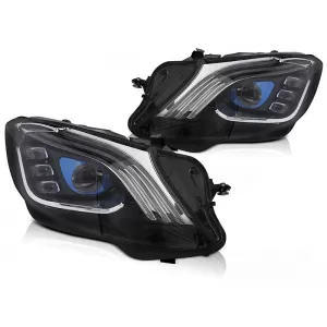 LED tuning headlight set suitable for Mercedes S-Class W222 sedan with front bumper 2013-2017 with black base, with dynamic turn signals, with 