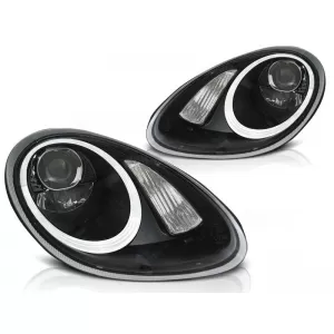 Tuning xenon headlight kit suitable for Porsche Boxster/Cayman 987 2005-2008 with black base, left and right