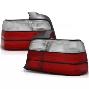 Tuning tail light set suitable for BMW E36 12.1990-08.1999 sedan with red and white base, left and right