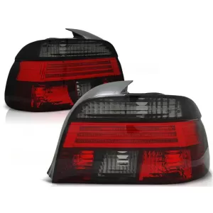 Tuning tail light set suitable for BMW E39 09.1995-08.2000 sedan with red and smoked base, left and right