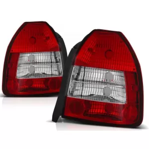 Tuning tail light set suitable for Honda CIVIC 09.1995-02.2001 3 doors with red and white base, left and right