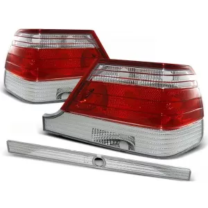 Tuning tail light set suitable for Mercedes W140 1995-10.1998 with red and white base, left and right