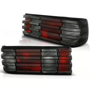 Tuning tail light set suitable for Mercedes S-Class W126 1982-1993 with red and smoked base, left and right