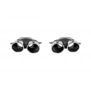 Chrome tip A Design set suitable for Mercedes C-Class W205 after 2013, E-Class W213 after 2016, CLS C257 after 2018 - ABMEEA6011385