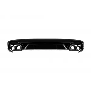 SQ5 type diffuser with black tips suitable for rear S-line bumper on Audi Q5 2018-2022 -oo--oo-