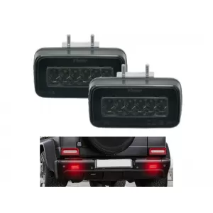 Set of additional LED fog lights suitable for rear bumper of Mercedes G-Class W463 1986-2018 with smoked base, left and right