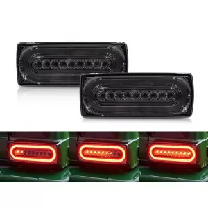 Dynamic LED tuning tail light set suitable for Mercedes G-Class W463 1999-2018 with smoked base, left and right