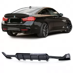 Performance gloss rear diffuser twin pipe left+right suitable for 4 Series BMW F32 F33 F36 - ODRBDB6012384