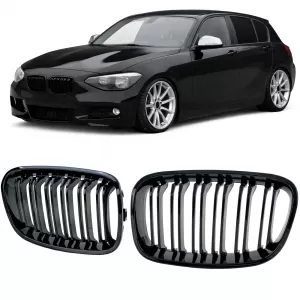 Double slat kidney grille Performance gloss black for 1 Series BMW F20 F21 2010-2014