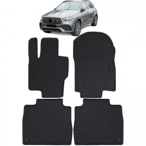 Car Rubber Floor Mats Black Premium Set for Mercedes GLE V167 from 2018 - ODFMM6012661
