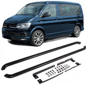 Running boards side tubes stainless steel black for VW T5 T6 T6.1 long wheelbase - ODRBSSV6012675