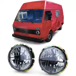 Clear glass headlights black smoke with crosshair for VW LT 28 35 40 45 75-85