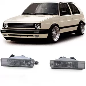 Clear glass indicators smoke with parking light for VW Golf 2 GL 89-92