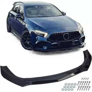 Front spoiler lip sport black gloss fits for Mercedes A W177 V177 from 2018