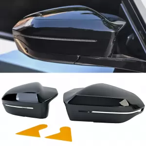 Mirror cap set for replacement Gloss Black fits 5 Series BMW G60 G61 from 2023 - ODMCB6012907