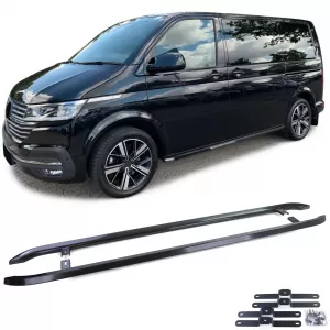 Side steps side bars stainless steel black for VW T5 T6 T6.1 short wheelbase - ODRBSSV6013507