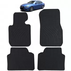 Car Rubber Floor Mats Black Premium Set suitable for BMW 3 Series F30 F31 11-19 - ODFMB6013545