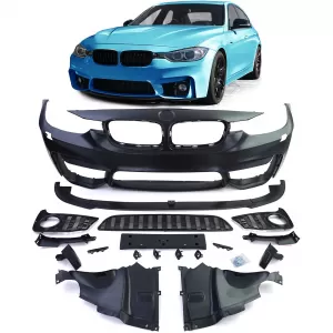 Sport front bumper + spoiler blade suitable for BMW 3 Series F30 F31 F80 11-19 - ODFBB6013551
