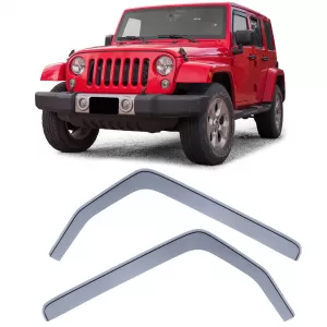 Wind deflector rain guard wind shield black smoke for Jeep Wrangler JK 07-18 - ODSMJ6013956