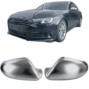 Silver mirror caps for replacement for Audi A6 C7 4G 11-18 without lane assist - ODMCA6014397
