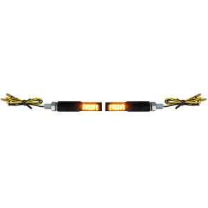 Motorcycle LED Mini Turn Signal Bolt Black Tinted Universal with E-Mark