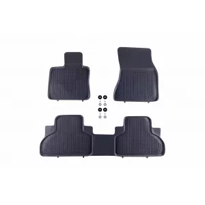 Specific rubber mats suitable for BMW X5 F15 2013-2018, X6 F16 2014-2019, 3-piece set, grey color - ABFMB6016107