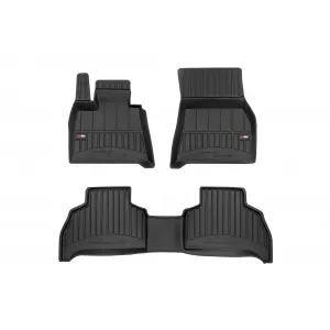 Specific rubber mats suitable for BMW X5 G05 after 2018, 3-piece set, black color, with 24-month warranty - ABFMB6017530