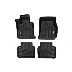 2 in 1 rubber and carpet mats suitable for BMW 3 Series F30 sedan, F31 wagon 2011-2018, without XDrive version, 4-piece set, black color from Frogum 5D Race Rock series. - ABFMB6019686
